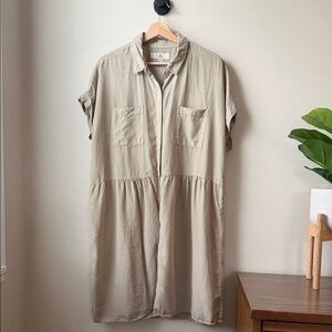 Thread & Supply Beige Shirt Dress